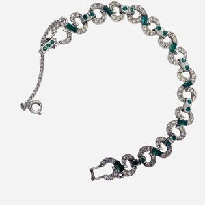 Stunning Antique Art Deco Rhinestone Link Bracelet